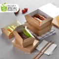 Eco-friendly disposable food grade kraft paper boxes easy to go custom food boxes